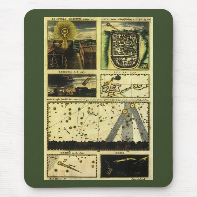 Mousepad Theatrum Cometicum Cometas por Stanislaw Lubieniec (Frente)