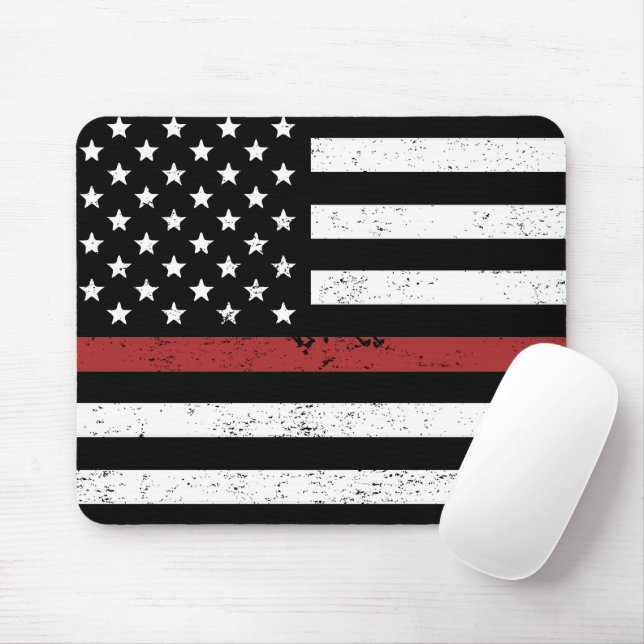 Mousepad Thin Red Line USA Flag Fire Department (Com mouse)