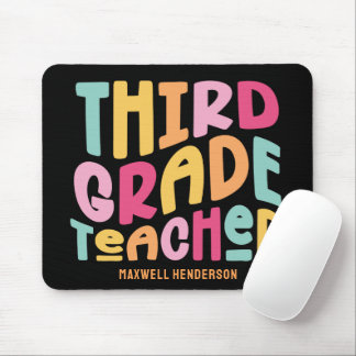 Mousepad Third Grade Teacher Colorful Text