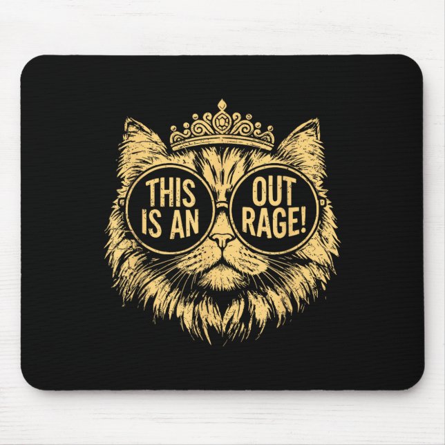 Mousepad This Is An Outrage Funny Princess Cat Donut Gold W (Frente)