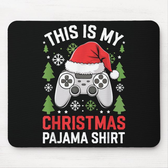 Mousepad This Is My Christmas Pajama Shirt Gamer Teen Boy X (Frente)