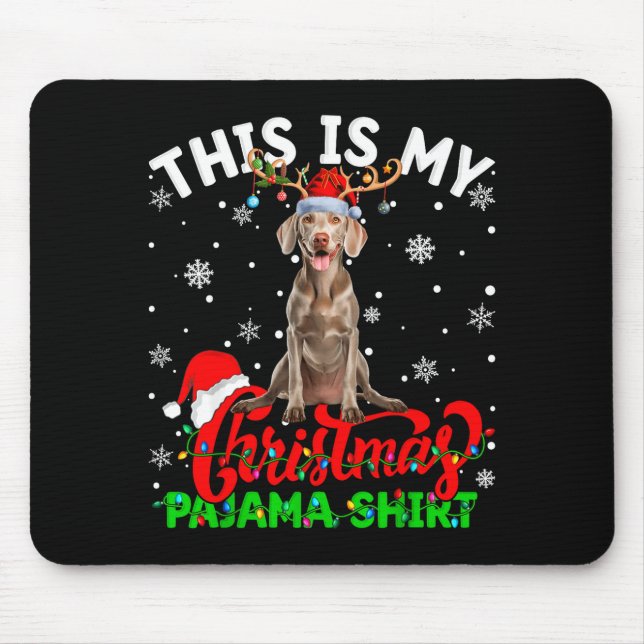 Mousepad This Is My Weimaraner Dog Ugly Christmas Pajama Sw (Frente)