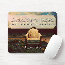 Mousepad Thomas Edison Inspirational Cote "Falhas"