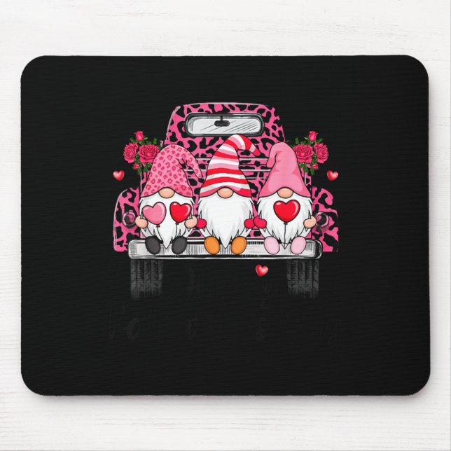 Mousepad Three Gnomes And Leopard Truck Happy Valentine's D (Frente)