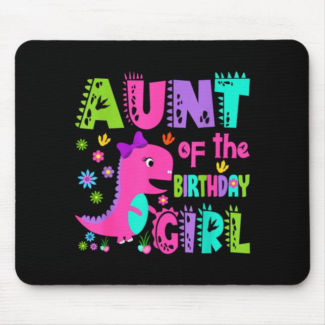Mousepad Tia da aniversariante saurus rex dinossauro (Frente)