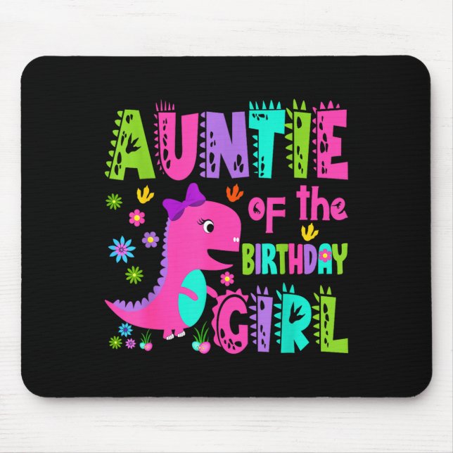 Mousepad Tia da aniversariante saurus rex dinossauro (Frente)