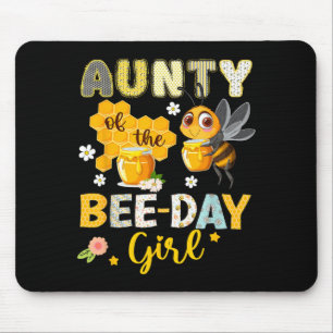 Mousepad Tia da Menina do Aniversário da Abelha Festa de An