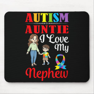 Mousepad Tia do Autismo Eu Amo Meu Sobrinho Conscientização