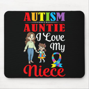 Mousepad Tia do Autismo Eu Amo Minha Sobrinha Conscientizaç