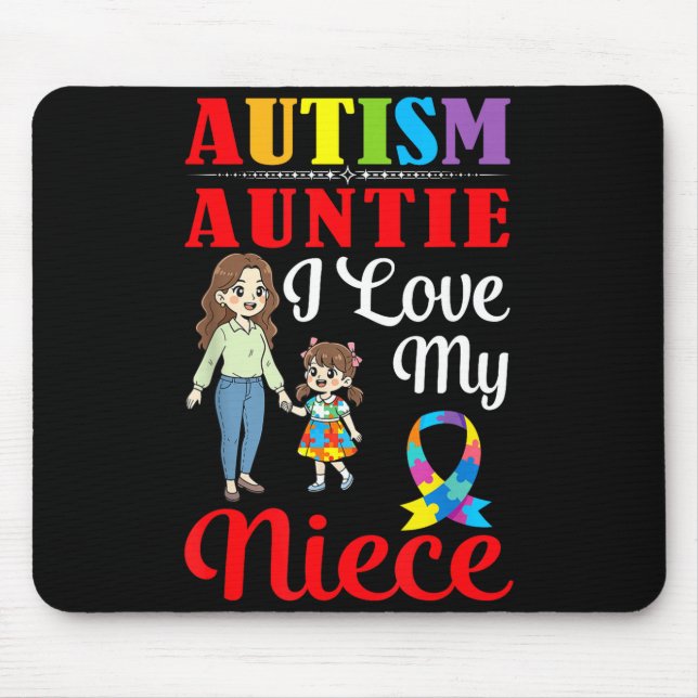 Mousepad Tia do Autismo Eu Amo Minha Sobrinha Conscientizaç (Frente)