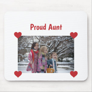 Mousepad Tia do coração orgulhosa personaliza a foto