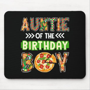 Mousepad Tia do menino aniversariante amante de pizza da fe