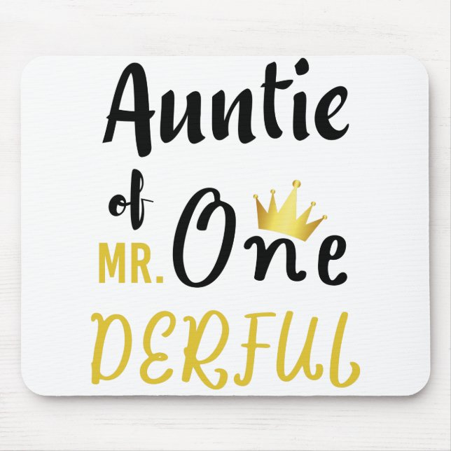 Mousepad Tia do MR Onederful Camiseta Divertida de 1º Anive (Frente)