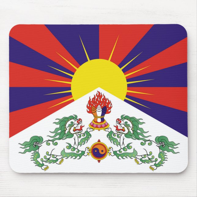 Mousepad Tibet, leões da neve, bandeira tibetana - os (Frente)