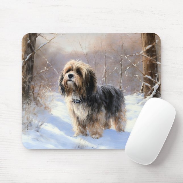 Mousepad Tibetan Terrier Deixe Nevar Natal (Com mouse)
