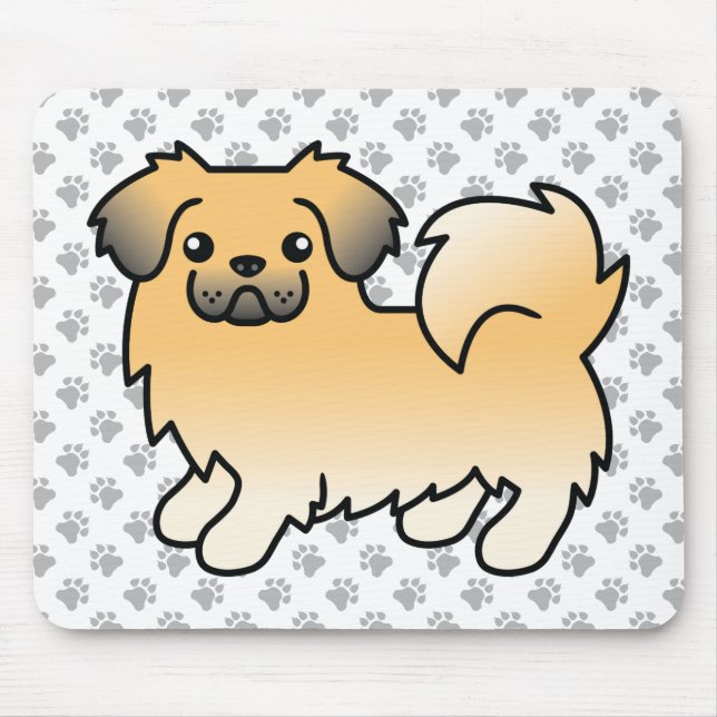 Mousepad Tibetano Spaniel Sable Corça Cachorro de Desenho A (Frente)
