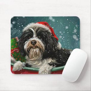 Mousepad Tibetano Terrier Dog Natal Festivo
