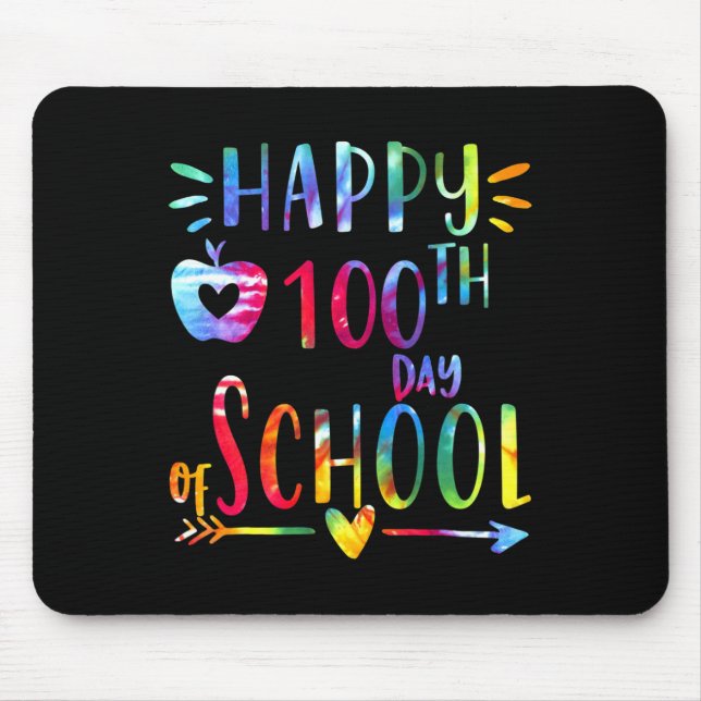 Mousepad Tie Dye 100 Dias De Escola 100º Dia De Chá Escolar (Frente)