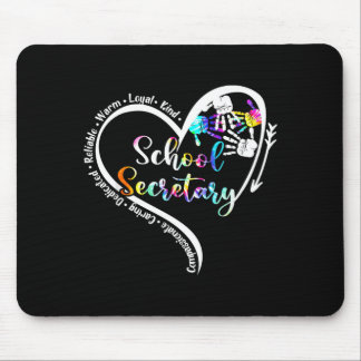 Mousepad Tie Dye Heart School Secretary Life Cute Back to