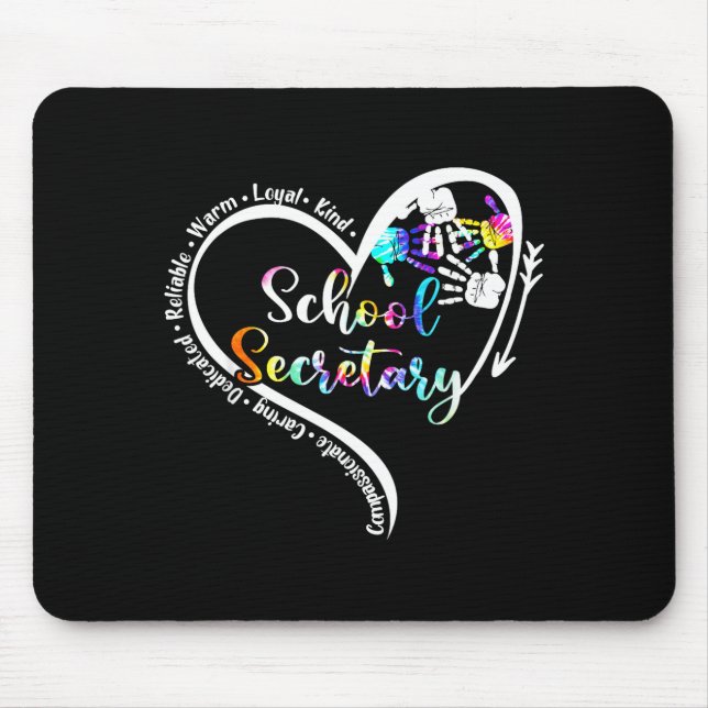 Mousepad Tie Dye Heart School Secretary Life Cute Back to (Frente)