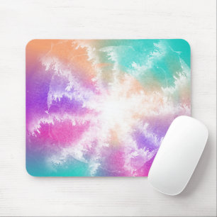 Mousepad Tie Dye Pastel Watercolor Cor Laranja Cor-de-rosa
