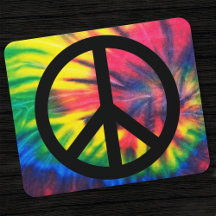 Tie Dyed Black Peace Sign