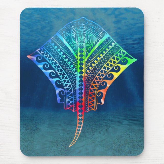 Mousepad Tie Dyed Tribal Stingray (Frente)