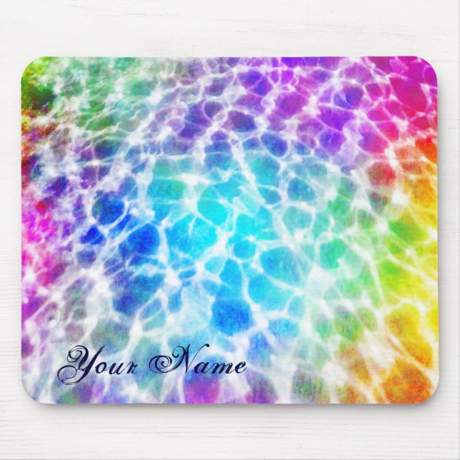 Mousepad Tiedye Hippie Wavy Efeito Arco-Íris (Frente)