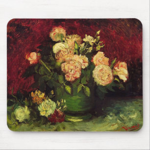 Mousepad Tigela de Peonies e Rosa, Vincent van Gogh