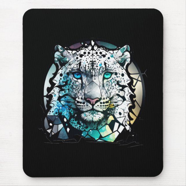Mousepad Tiger Animal Portrait Vidro Armazenado (Frente)