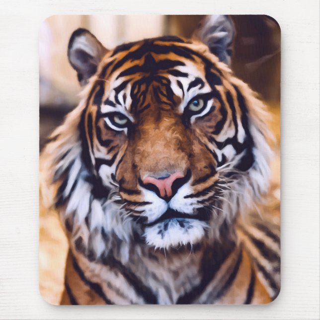 Mousepad Tiger Cat Fecha Vida Selvagem Pintada (Frente)