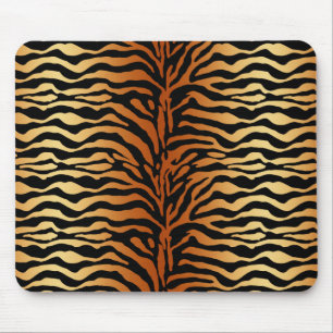 Mousepad Tiger Stripes Animal Print, Amber, Black and Tan
