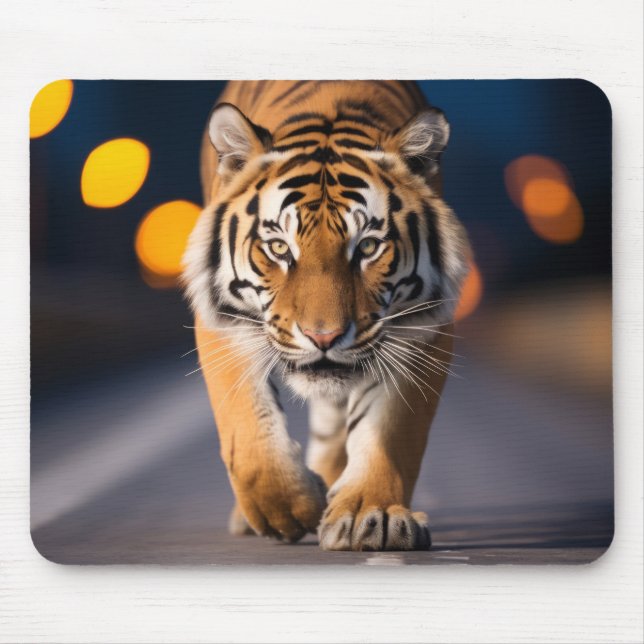 Mousepad Tiger Wildlife Animal Na Rua Ao Exterior (Frente)