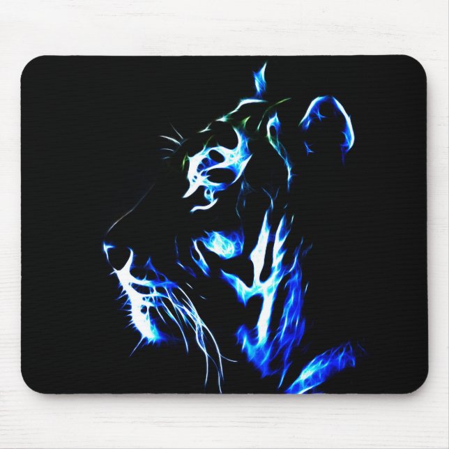 Mousepad Tigre azul de Fractalius (Frente)