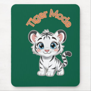 Mousepad Tigre Branco Realista – Arte de Vida Selvagem Foto