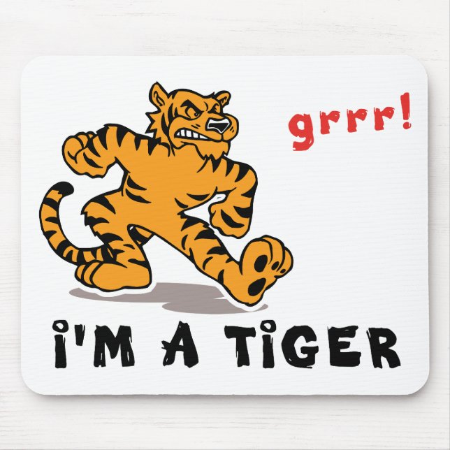 Mousepad Tigre chinês engraçado do zodíaco (Frente)