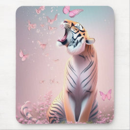 Mousepad Tigre com borboletas
