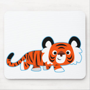 Mousepad Tigre de Cartoon Bonito no Bloco de Mão-de-Obra