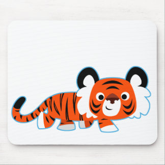 Mousepad Tigre de Cartoon Bonito no Bloco de Mão-de-Obra
