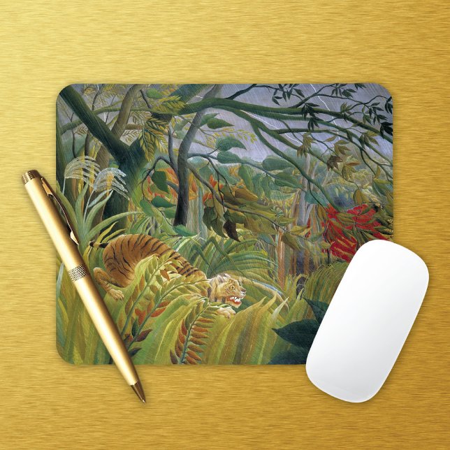 Mousepad Tigre em uma tempestade tropical Henri Rousseau (Criador carregado)