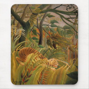 Mousepad Tigre em uma tempestade tropical por Henri