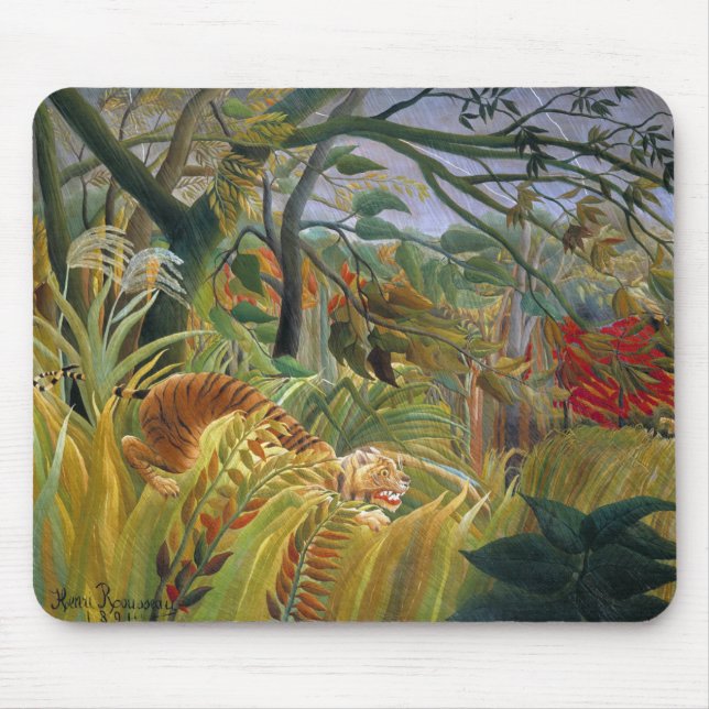 Mousepad Tigre em uma tempestade tropical (surpreendida!) (Frente)