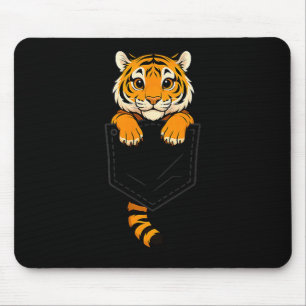 Mousepad Tigre Engraçado Espiando no Bolso Amante de Animai
