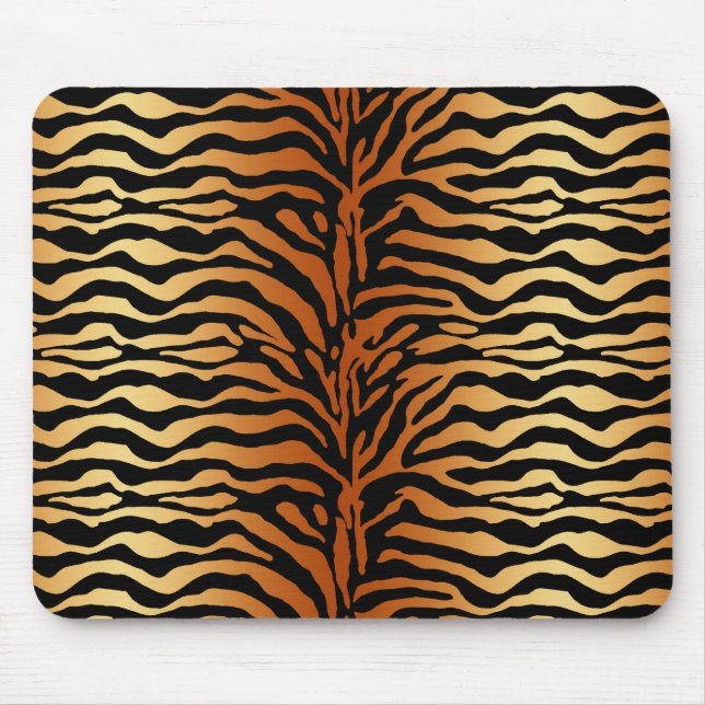 Mousepad Tigre Impressão animal, âmbar, preto e torrado (Frente)