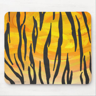 Mousepad Tigre Impressão de preto e laranja