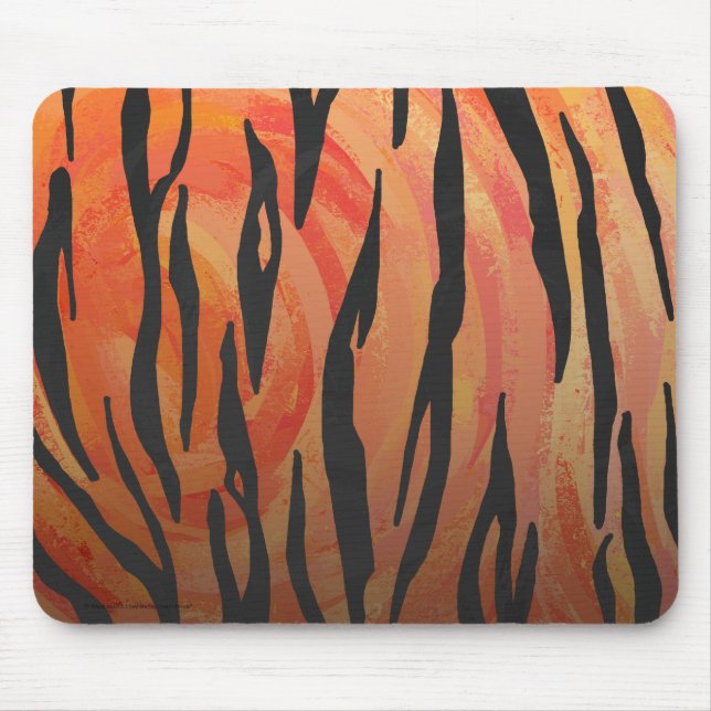 Mousepad Tigre - Laranja quente e Impressão preto (Frente)