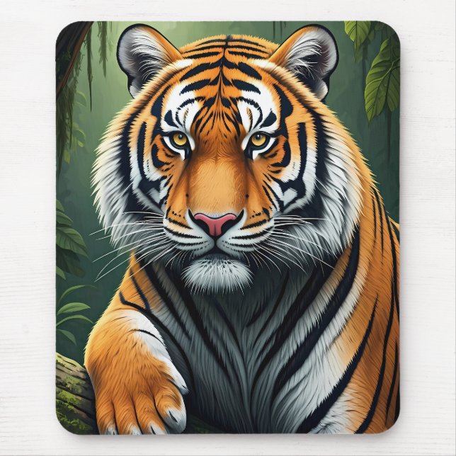 Mousepad Tigre Majestoso na Selva (Frente)