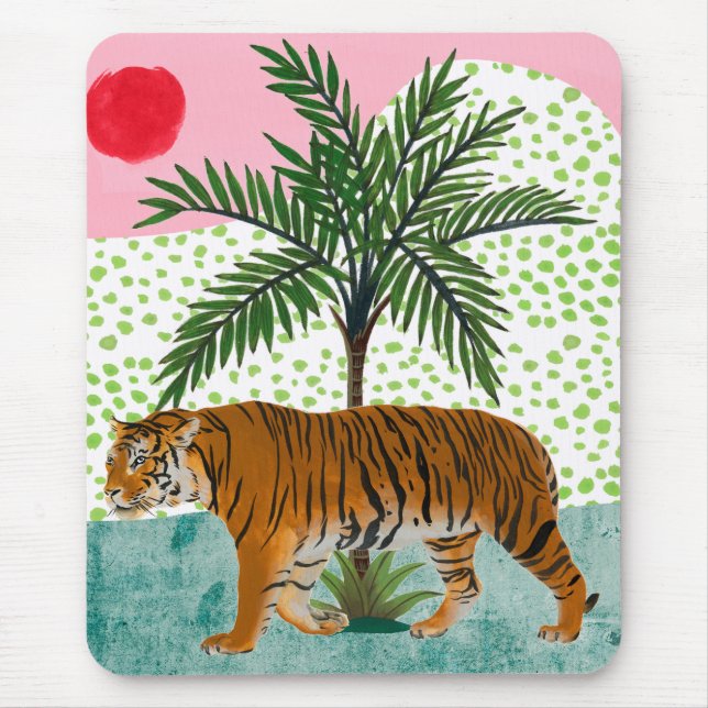 Mousepad Tigre no nascer do sol (Frente)