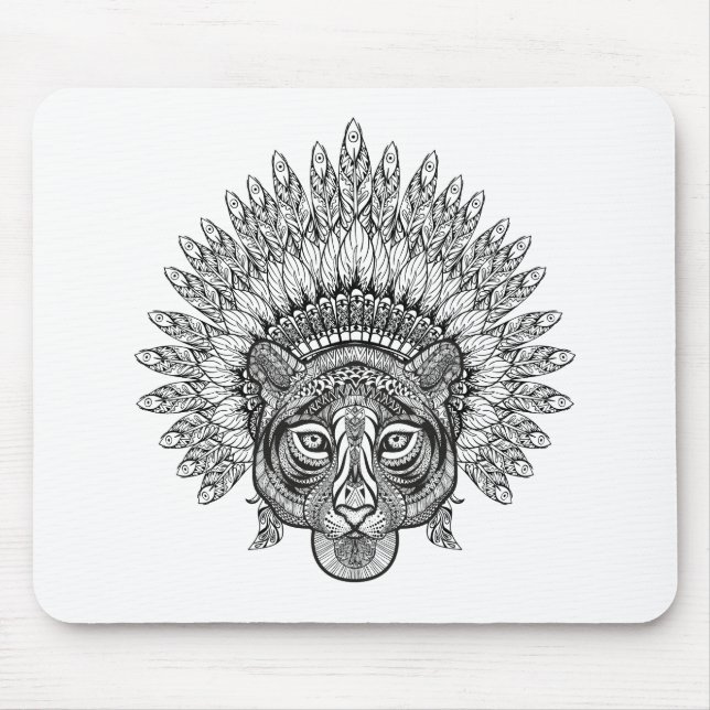 Mousepad Tigre tirado mão no estilo (Frente)