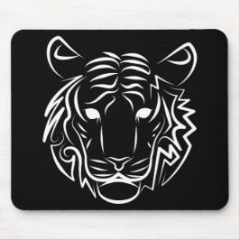 Mousepad Tigre Tribal Preto e Branco